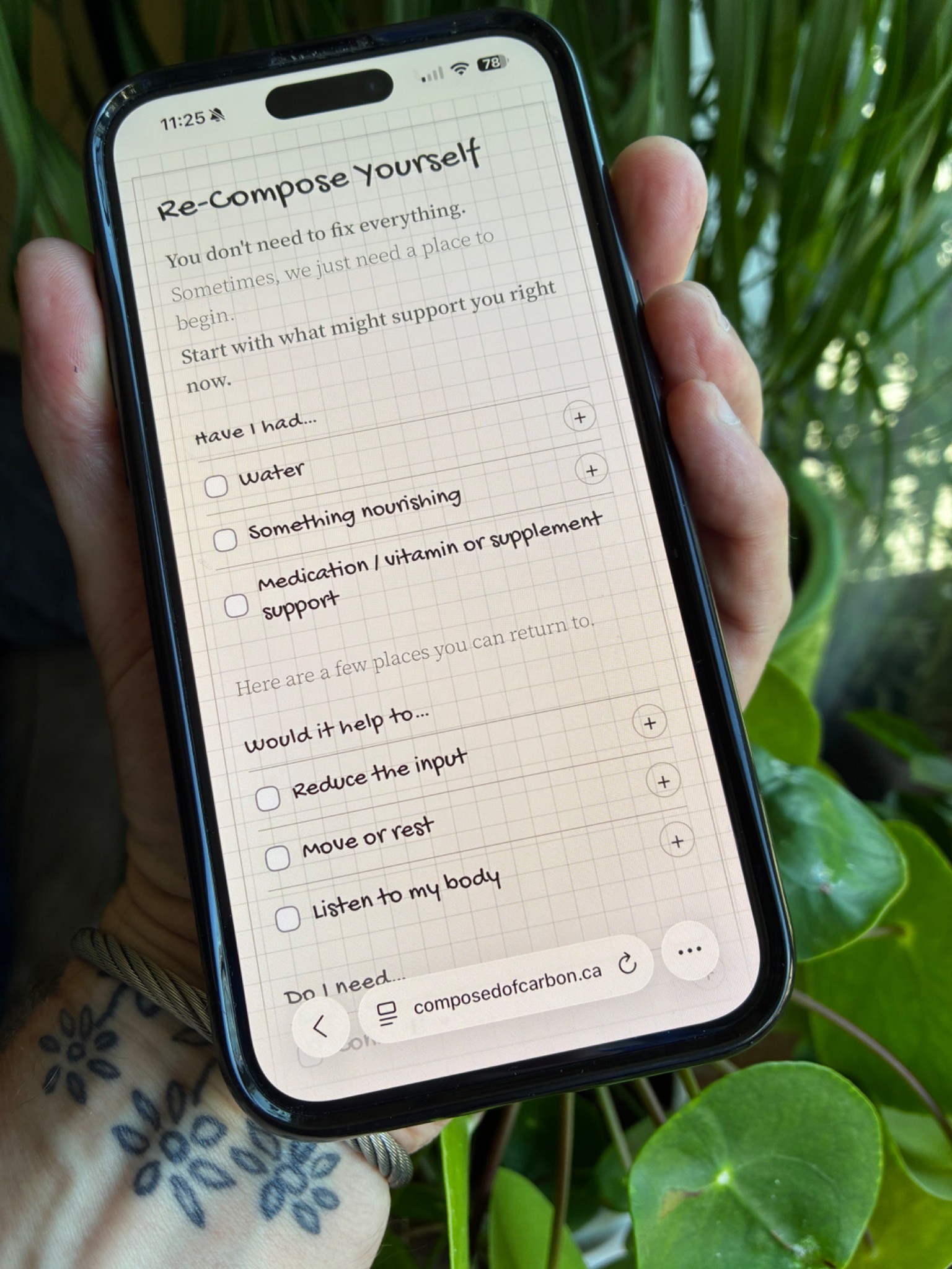 Re-Compose Yourself tool on a phone